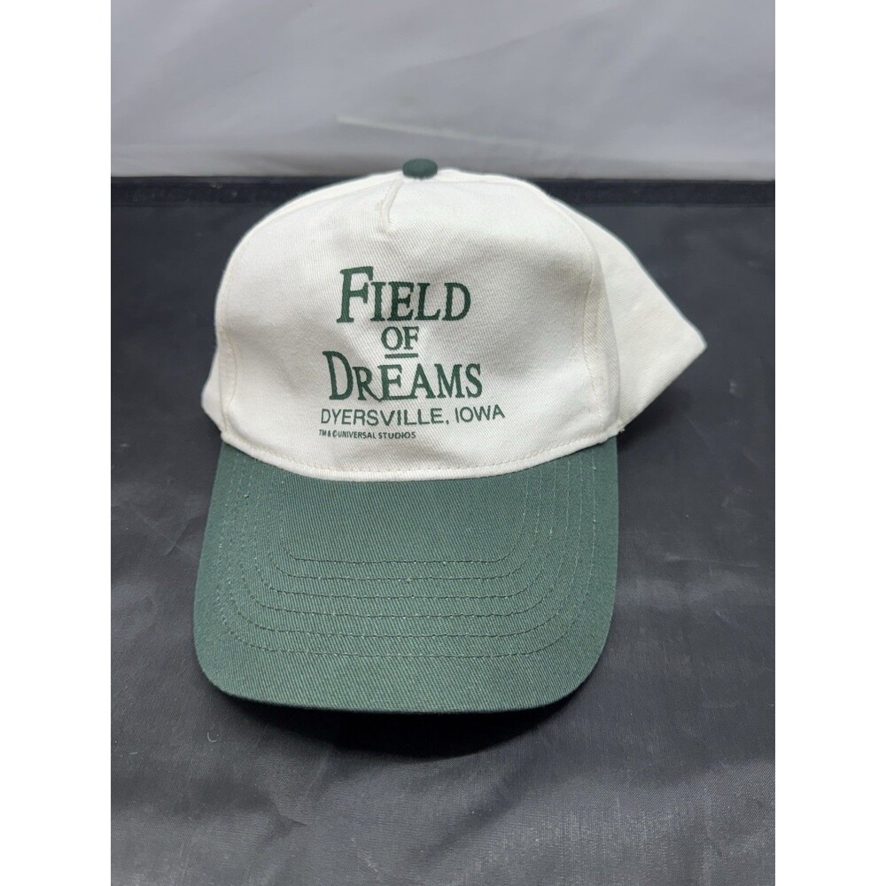 Field of Dreams Dyersville, Iowa White Hat Cap Green Bill Snapback KC Collection